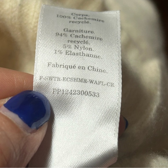 Everlane recycled cashmere waffle knit crop sweater - Picture 7 of 7